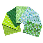 CraftsFabrics Green Fat Quarters Fabric Bundle Pack of 7
